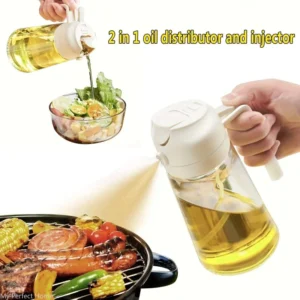 2 in1 500ml Plastic Spray Oil Sprayer Bottle Spray Oil Dispenser Oil Jar Cruet BBQ Kitchen Baking Roasting Picnic Kitchen Tool